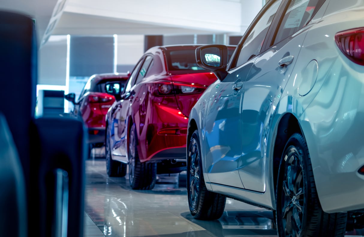 Luxury Cars in a Showroom 